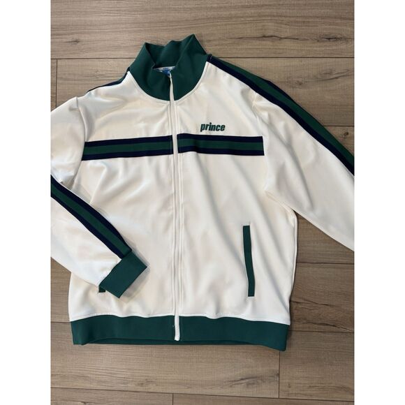 Prince Pickleball Men's Zip-Front Track Jacket - Cream XXL 2XL  NWOT Sweater - Picture 2 of 2